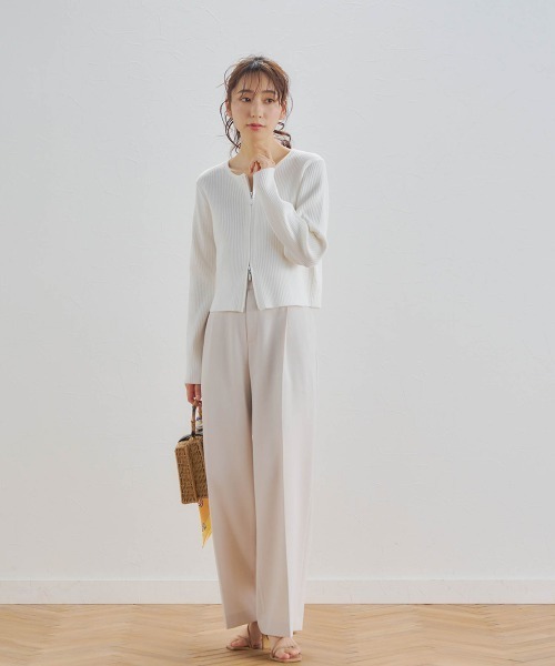 Droite lautreamont（ドロワットロートレアモン）の「リネンライクワイドパンツ≪洗濯機で洗える≫（スラックス・レディース・ベージュ/ライトグレー・M/S）」の16枚目の写真