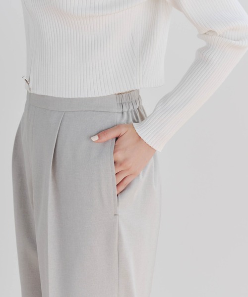 Droite lautreamont（ドロワットロートレアモン）の「リネンライクワイドパンツ≪洗濯機で洗える≫（スラックス・レディース・ベージュ/ライトグレー・M/S）」の7枚目の写真