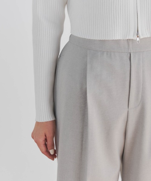 Droite lautreamont（ドロワットロートレアモン）の「リネンライクワイドパンツ≪洗濯機で洗える≫（スラックス・レディース・ベージュ/ライトグレー・M/S）」の8枚目の写真