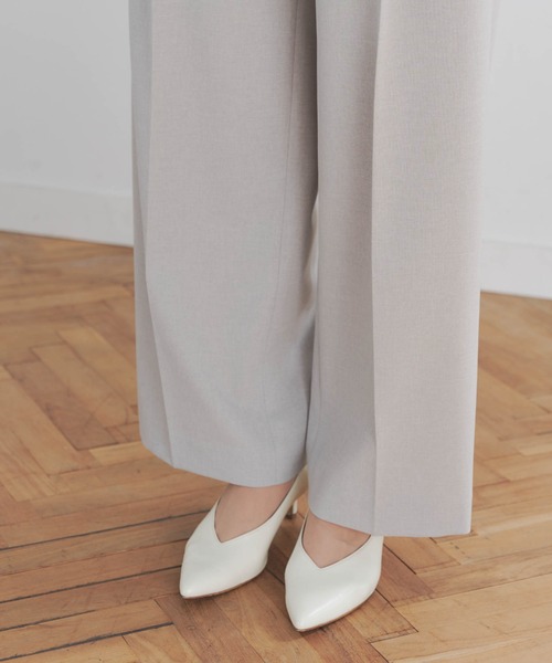 Droite lautreamont（ドロワットロートレアモン）の「リネンライクワイドパンツ≪洗濯機で洗える≫（スラックス・レディース・ベージュ/ライトグレー・M/S）」の9枚目の写真
