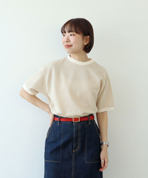 PAR ICI | ギンガムジャガード 半袖BIG Tシャツ(Tシャツ/カットソー)