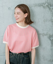 ギンガムジャガード 半袖BIG Tシャツ