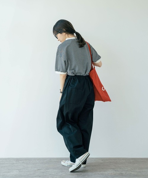 PAR ICI（パーリッシィ）の「ギンガムジャガード 半袖BIG Tシャツ（Tシャツ/カットソー・レディース・ブラック/ブルー/その他/オレンジ/ブラウン/ピンク/ネイビー/ピンク系その他/ミント・FREE）」の11枚目の写真