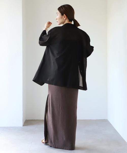 VERMEIL par iena(ヴェルメイユパーイエナ)の「シアーウールボイルテーラードジャケット(テーラードジャケット・レディース・ブラック/ベージュ・FREE)」の8枚目の写真