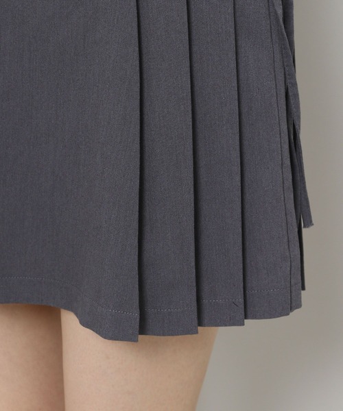3.3 Field Trip （3.3フィールドトリップ）の「3.3 Field Trip／サイドプリーツ ミニスカート（裏地付き） 2105744（スカート・レディース・チャコール/ブラック・FREE）」の18枚目の写真