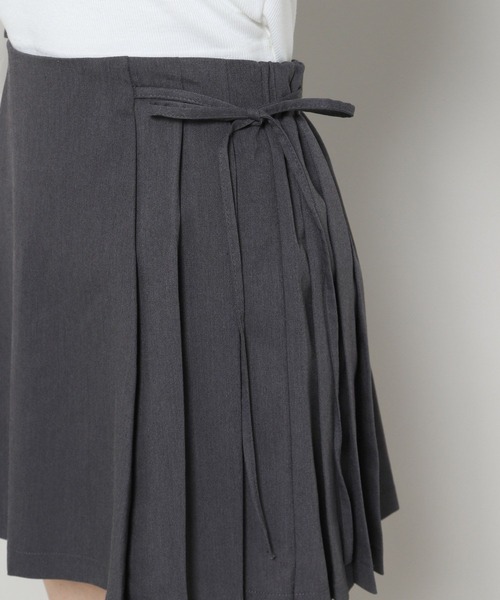 3.3 Field Trip （3.3フィールドトリップ）の「3.3 Field Trip／サイドプリーツ ミニスカート（裏地付き） 2105744（スカート・レディース・チャコール/ブラック・FREE）」の19枚目の写真