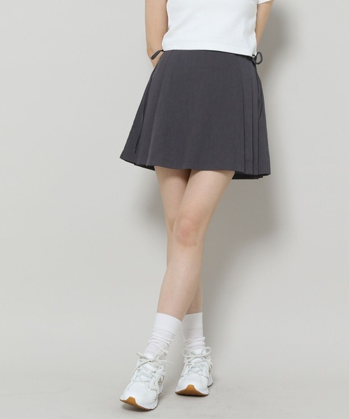 3.3 Field Trip （3.3フィールドトリップ）の「3.3 Field Trip／サイドプリーツ ミニスカート（裏地付き） 2105744（スカート・レディース・チャコール/ブラック・FREE）」の5枚目の写真