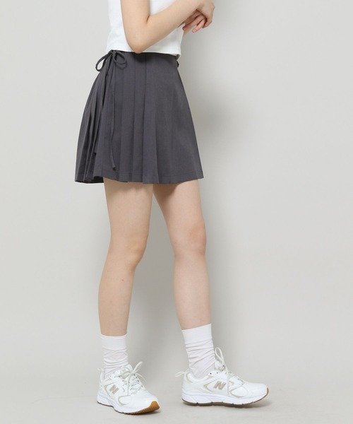 3.3 Field Trip （3.3フィールドトリップ）の「3.3 Field Trip／サイドプリーツ ミニスカート（裏地付き） 2105744（スカート・レディース・チャコール/ブラック・FREE）」の7枚目の写真
