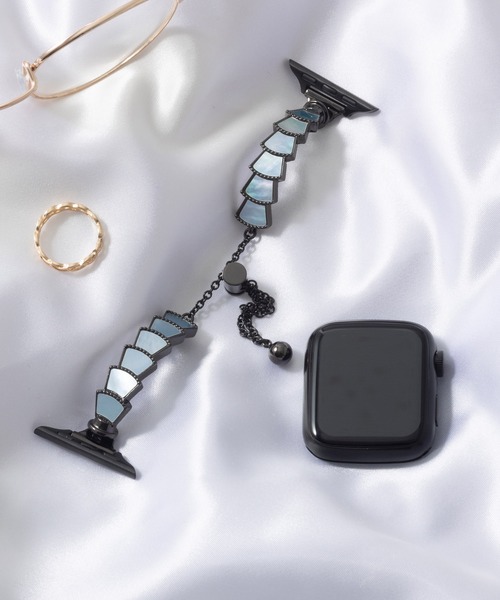 emonique(エモニーク)の「ステンレス製 Apple Watch バンド スマートウォッチバンド【38/40/41/42/44/45/49mm対応】(デジタル腕時計・レディース・ゴールド系その他/ピンクゴールド/シルバー×ブルー/ブラック/シルバー/ブラック×シルバー・38/42)」の2枚目の写真