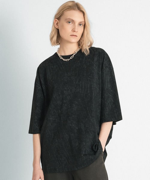 selle glant(セレグランテ)の「PIGMET LIKE REVERSIBLE T/ピグメントライクリバーシブルTシャツ(Tシャツ/カットソー・メンズ・チャコールグレー/ブラック/アイボリー・MEDIUM/LARGE)」の2枚目の写真