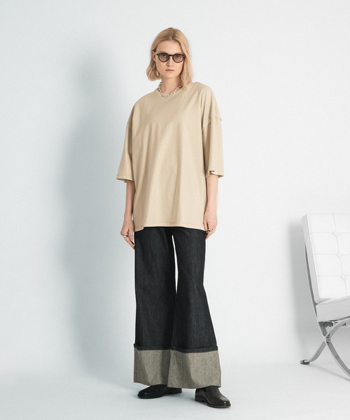 selle glant(セレグランテ)の「PIGMET LIKE REVERSIBLE T/ピグメントライクリバーシブルTシャツ(Tシャツ/カットソー・メンズ・チャコールグレー/ブラック/アイボリー・MEDIUM/LARGE)」の18枚目の写真