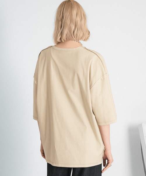 selle glant(セレグランテ)の「PIGMET LIKE REVERSIBLE T/ピグメントライクリバーシブルTシャツ(Tシャツ/カットソー・メンズ・チャコールグレー/ブラック/アイボリー・MEDIUM/LARGE)」の17枚目の写真