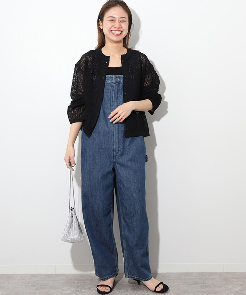 JOURNAL STANDARD relume（ジャーナルスタンダード　レリューム）の「レース編みクルーネックカーディガン（カーディガン/ボレロ・レディース・ホワイト/ブルー/ブラック・FREE）」の4枚目の写真