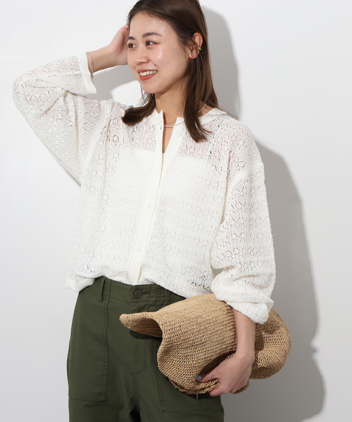 JOURNAL STANDARD relume（ジャーナルスタンダード　レリューム）の「レース編みクルーネックカーディガン（カーディガン/ボレロ・レディース・ホワイト/ブルー/ブラック・FREE）」の15枚目の写真