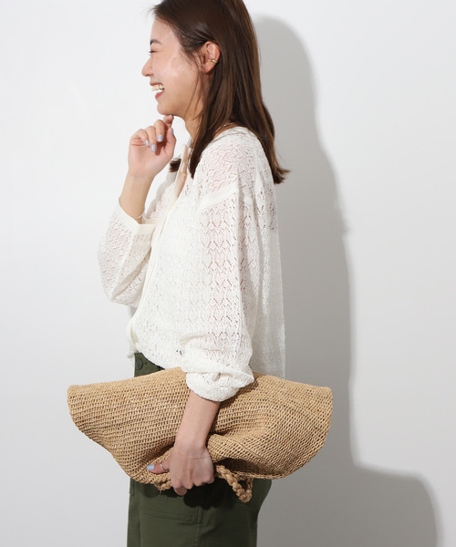 JOURNAL STANDARD relume（ジャーナルスタンダード　レリューム）の「レース編みクルーネックカーディガン（カーディガン/ボレロ・レディース・ホワイト/ブルー/ブラック・FREE）」の16枚目の写真