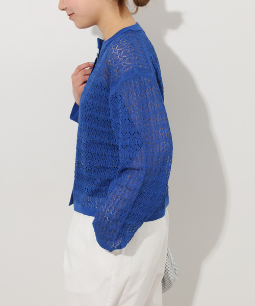 JOURNAL STANDARD relume（ジャーナルスタンダード　レリューム）の「レース編みクルーネックカーディガン（カーディガン/ボレロ・レディース・ホワイト/ブルー/ブラック・FREE）」の21枚目の写真