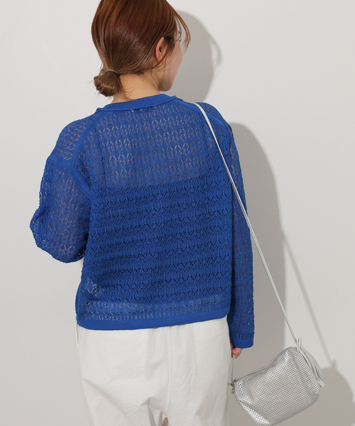 JOURNAL STANDARD relume（ジャーナルスタンダード　レリューム）の「レース編みクルーネックカーディガン（カーディガン/ボレロ・レディース・ホワイト/ブルー/ブラック・FREE）」の22枚目の写真