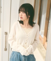 <Peachyyouth × Ada.>レースアップデザイン サマーニット
