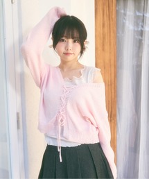 <Peachyyouth × Ada.>レースアップデザイン サマーニット