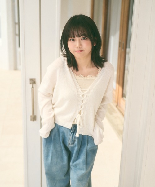 Ada.(エイダ)の「<Peachyyouth × Ada.>レースアップデザイン サマーニット(ニット/セーター・レディース・ホワイト/ピンク/ミント・FREE)」の21枚目の写真
