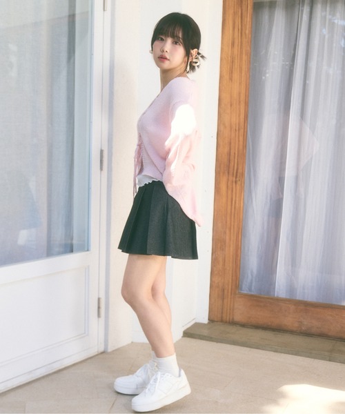 Ada.(エイダ)の「<Peachyyouth × Ada.>レースアップデザイン サマーニット(ニット/セーター・レディース・ホワイト/ピンク/ミント・FREE)」の10枚目の写真