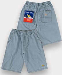 （What it isNt）ART BY MARKGONZALES（ワットイットイズント）の「【(What it isNt) ART BY MARK GONZALES/ワットイットイズント マークゴンザレス】ピスネーム付デニムバギーショーツ/ウエストシャーリング（デニムパンツ・メンズ）」
