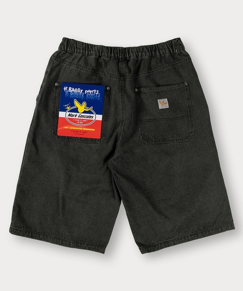 （What it isNt）ART BY MARKGONZALES（ワットイットイズント）の「【(What it isNt) ART BY MARK GONZALES/ワットイットイズント マークゴンザレス】ピスネーム付デニムバギーショーツ/ウエストシャーリング（デニムパンツ・メンズ・ダークインディゴブルー/ライトインディゴブルー/ケミカルウォッシュ/ブラック/ブラック系その他・M/L/XL）」の20枚目の写真