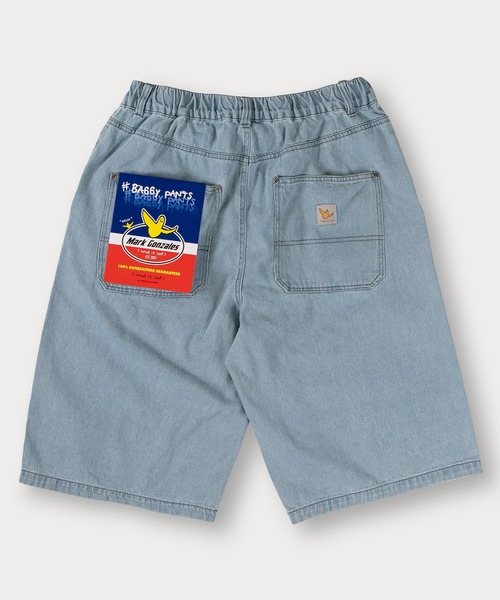 （What it isNt）ART BY MARKGONZALES（ワットイットイズント）の「【(What it isNt) ART BY MARK GONZALES/ワットイットイズント マークゴンザレス】ピスネーム付デニムバギーショーツ/ウエストシャーリング（デニムパンツ・メンズ・ダークインディゴブルー/ライトインディゴブルー/ケミカルウォッシュ/ブラック/ブラック系その他・M/L/XL）」の14枚目の写真