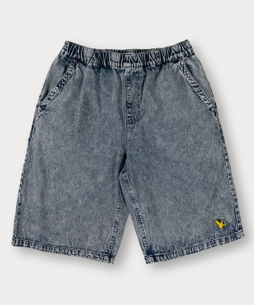 （What it isNt）ART BY MARKGONZALES（ワットイットイズント）の「【(What it isNt) ART BY MARK GONZALES/ワットイットイズント マークゴンザレス】ピスネーム付デニムバギーショーツ/ウエストシャーリング（デニムパンツ・メンズ・ダークインディゴブルー/ライトインディゴブルー/ケミカルウォッシュ/ブラック/ブラック系その他・M/L/XL）」の17枚目の写真