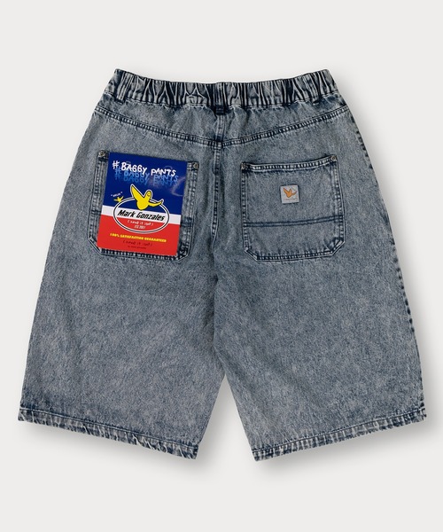 （What it isNt）ART BY MARKGONZALES（ワットイットイズント）の「【(What it isNt) ART BY MARK GONZALES/ワットイットイズント マークゴンザレス】ピスネーム付デニムバギーショーツ/ウエストシャーリング（デニムパンツ・メンズ・ダークインディゴブルー/ライトインディゴブルー/ケミカルウォッシュ/ブラック/ブラック系その他・M/L/XL）」の18枚目の写真