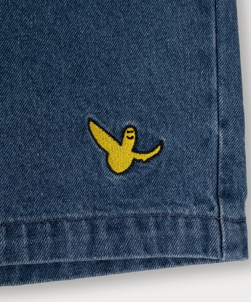 （What it isNt）ART BY MARKGONZALES（ワットイットイズント）の「【(What it isNt) ART BY MARK GONZALES/ワットイットイズント マークゴンザレス】ピスネーム付デニムバギーショーツ/ウエストシャーリング（デニムパンツ・メンズ・ダークインディゴブルー/ライトインディゴブルー/ケミカルウォッシュ/ブラック/ブラック系その他・M/L/XL）」の8枚目の写真