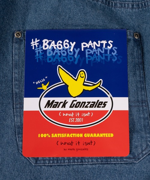 （What it isNt）ART BY MARKGONZALES（ワットイットイズント）の「【(What it isNt) ART BY MARK GONZALES/ワットイットイズント マークゴンザレス】ピスネーム付デニムバギーショーツ/ウエストシャーリング（デニムパンツ・メンズ・ダークインディゴブルー/ライトインディゴブルー/ケミカルウォッシュ/ブラック/ブラック系その他・M/L/XL）」の9枚目の写真