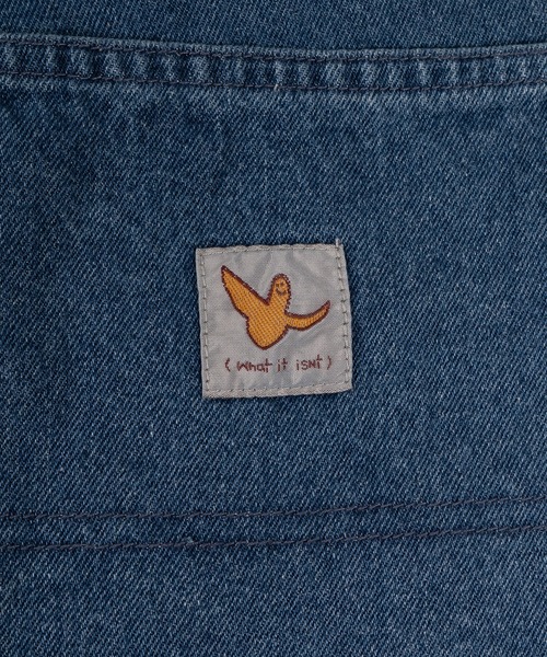 （What it isNt）ART BY MARKGONZALES（ワットイットイズント）の「【(What it isNt) ART BY MARK GONZALES/ワットイットイズント マークゴンザレス】ピスネーム付デニムバギーショーツ/ウエストシャーリング（デニムパンツ・メンズ・ダークインディゴブルー/ライトインディゴブルー/ケミカルウォッシュ/ブラック/ブラック系その他・M/L/XL）」の11枚目の写真