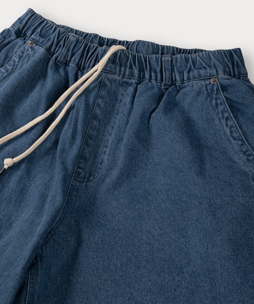 （What it isNt）ART BY MARKGONZALES（ワットイットイズント）の「【(What it isNt) ART BY MARK GONZALES/ワットイットイズント マークゴンザレス】ピスネーム付デニムバギーショーツ/ウエストシャーリング（デニムパンツ・メンズ・ダークインディゴブルー/ライトインディゴブルー/ケミカルウォッシュ/ブラック/ブラック系その他・M/L/XL）」の12枚目の写真