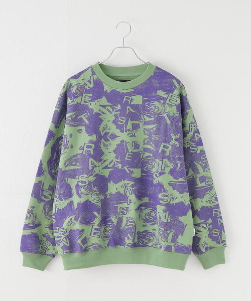 RASSVET/ラスベート】MEN ROSES ALL OVER PRINT CREWNEC PACC14T023 
