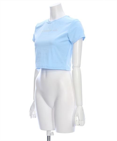 clear（クリア）の「ラインストーンロゴチビTシャツ≪2024SS≫（Tシャツ/カットソー・レディース・オフホワイト/ブラック/サックスブルー・F）」の11枚目の写真
