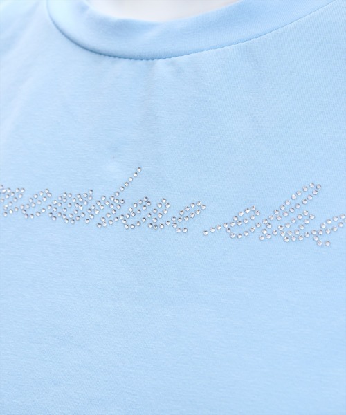 clear（クリア）の「ラインストーンロゴチビTシャツ≪2024SS≫（Tシャツ/カットソー・レディース・オフホワイト/ブラック/サックスブルー・F）」の5枚目の写真