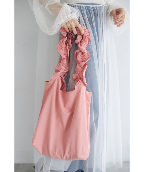 &. NOSTALGIA（アンドドットノスタルジア）の「【ZOZO限定】フリルトートバッグ（トートバッグ・レディース・ピンク/キナリ/ブラック・FREE）」の13枚目の写真