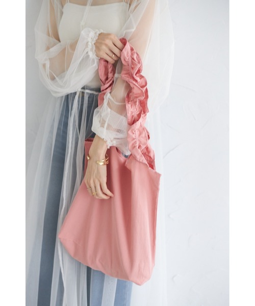 &. NOSTALGIA（アンドドットノスタルジア）の「【ZOZO限定】フリルトートバッグ（トートバッグ・レディース・ピンク/キナリ/ブラック・FREE）」の14枚目の写真