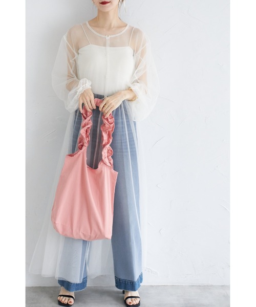 &. NOSTALGIA（アンドドットノスタルジア）の「【ZOZO限定】フリルトートバッグ（トートバッグ・レディース・ピンク/キナリ/ブラック・FREE）」の15枚目の写真