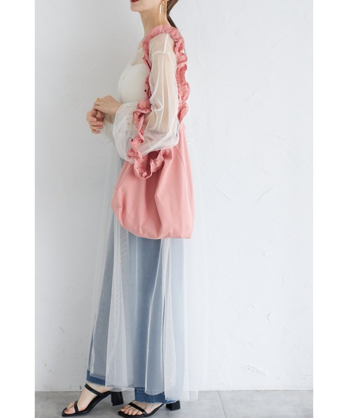 &. NOSTALGIA（アンドドットノスタルジア）の「【ZOZO限定】フリルトートバッグ（トートバッグ・レディース・ピンク/キナリ/ブラック・FREE）」の17枚目の写真