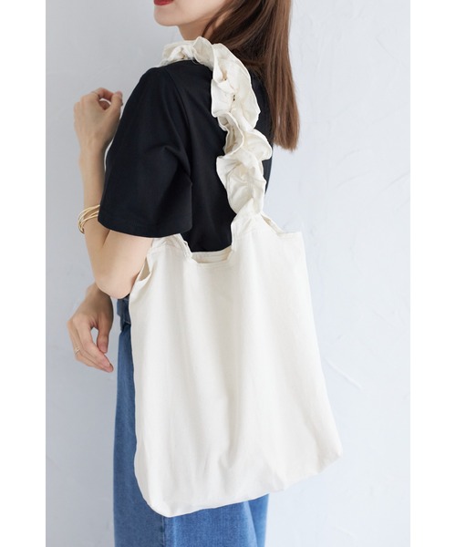 &. NOSTALGIA（アンドドットノスタルジア）の「【ZOZO限定】フリルトートバッグ（トートバッグ・レディース・ピンク/キナリ/ブラック・FREE）」の19枚目の写真