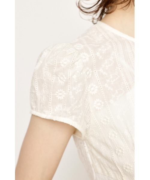 SLY（スライ）の「CAP SLEEVE ZIP LACE TOPS キャップ スリーブ