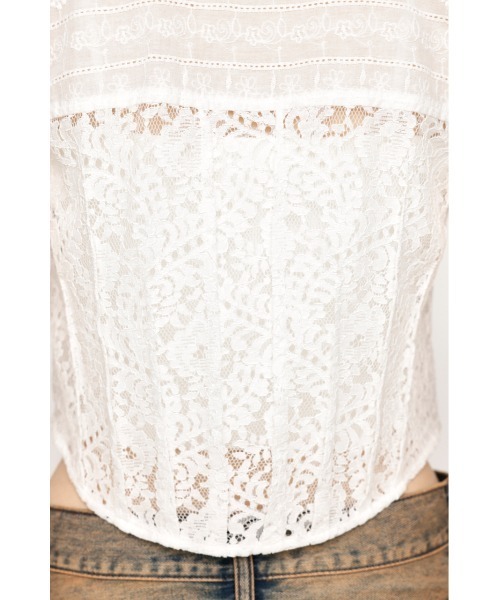 SLY（スライ）の「CAP SLEEVE ZIP LACE TOPS キャップ スリーブ