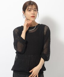 ◆【2WAY】メッシュ風透かし編みカーディガン