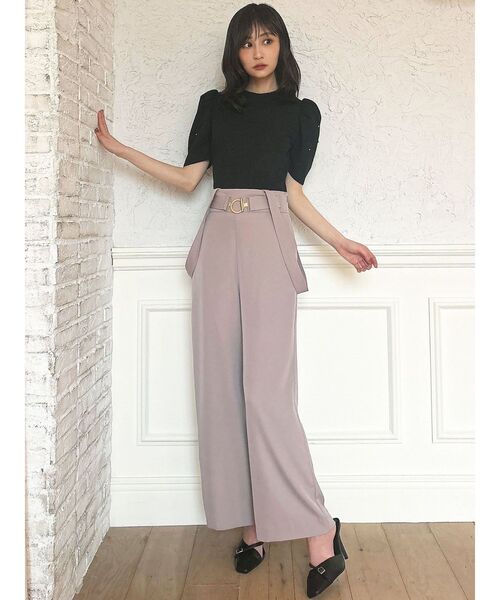 LIMI feu テンセル サスペンダー ハイウエスト ワイドパンツ セール】ハイウエストサスペンダーパンツ（その他パンツ