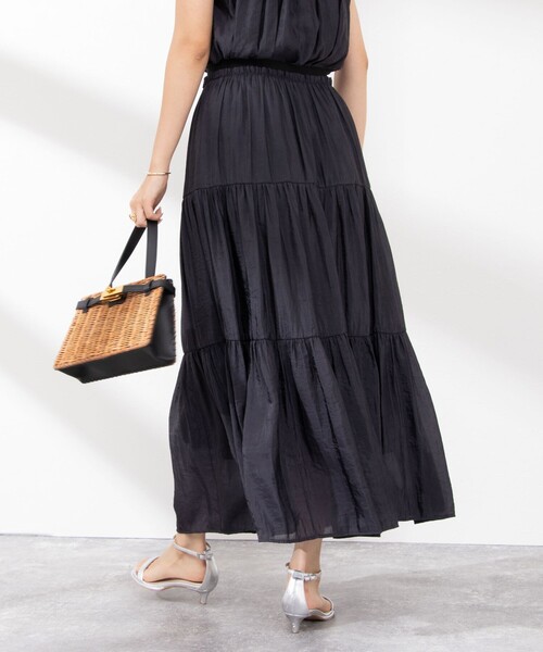 NOLLEY’S(ノーリーズ)の「ウォッシャブル割繊ティアードスカート(スカート・レディース・ベージュ/ベビーピンク/ネイビー・2/1)」の8枚目の写真