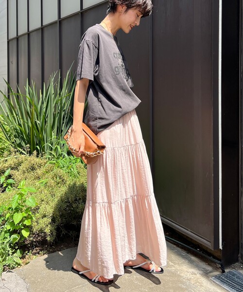 NOLLEY’S(ノーリーズ)の「ウォッシャブル割繊ティアードスカート(スカート・レディース・ベージュ/ベビーピンク/ネイビー・2/1)」の16枚目の写真