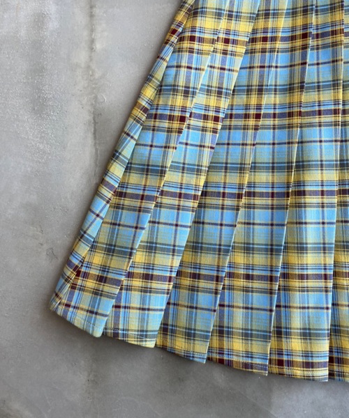 SHAGGIE（シャギー）の「プリーツミディチェック柄スカート（スカート・レディース・パープル/イエロー・FREE）」の21枚目の写真
