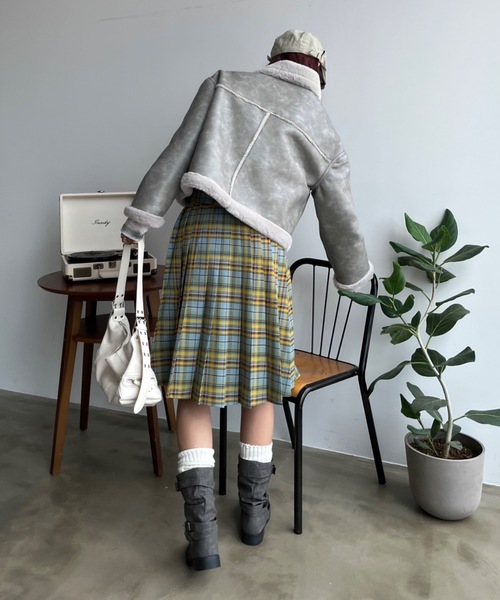 SHAGGIE（シャギー）の「プリーツミディチェック柄スカート（スカート・レディース・パープル/イエロー・FREE）」の18枚目の写真